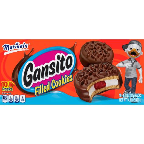 Marinela Gansito Strawberry and Crème Filled Snack Cookies with ...