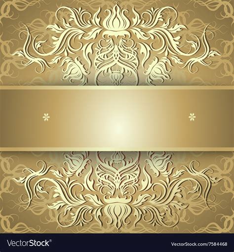 Luxury gold background with ornament Royalty Free Vector