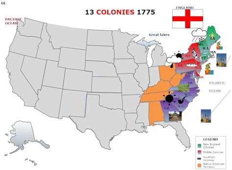 13 Colonies Study Guides and Map english and Spanish - Etsy