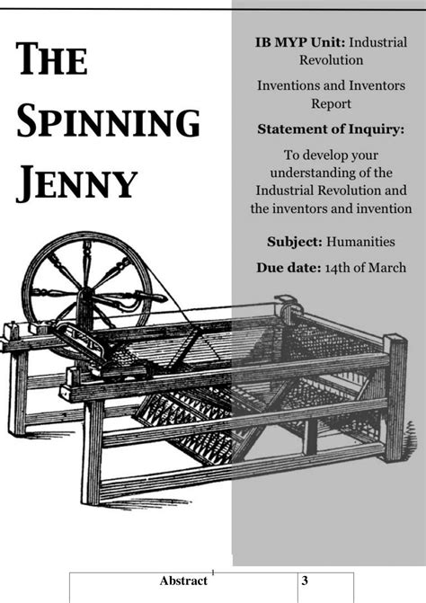 The Spinning Jenny | Modern History - Year 11 SACE | Thinkswap