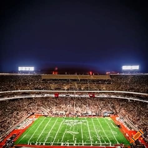 Night view of west texas with texas tech football stadium on Craiyon