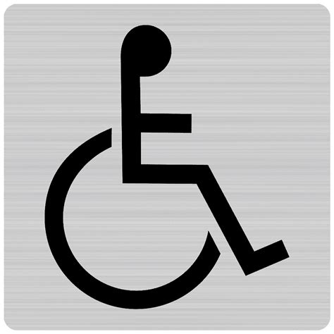 ADA Wheelchair Accessible Symbol Sign | Black/Brushed Silver