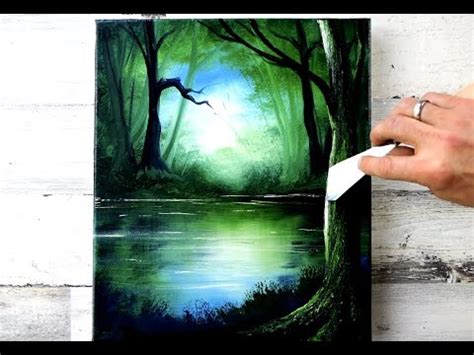 (280) How to paint green landscape | EASY. PAINTING for BEGINNERS ...