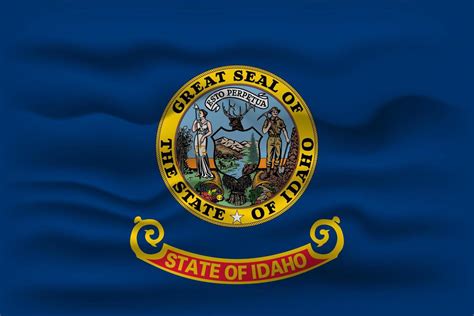 Waving flag of the Idaho state. Vector illustration. 17395984 Vector ...