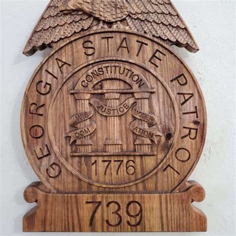 Custom Personalized Georgia State Patrol Badge – Personalized Badge 3D V Carved Wood Sign ...