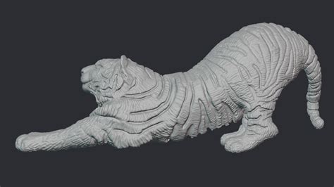Decorative figurine of a tiger 3D print model 3D model 3D printable | CGTrader