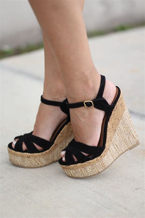 Black Wedges | Black Shoes | Strappy Wedges – Saved by the Dress