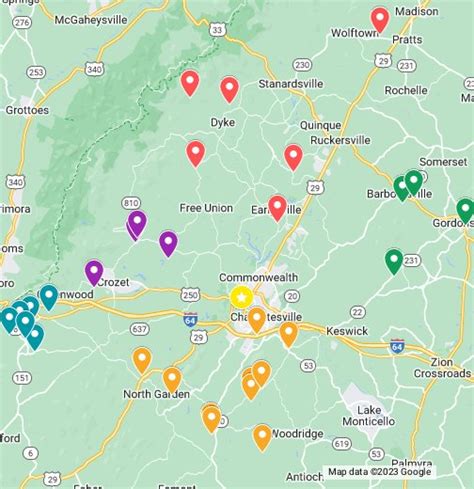 Charlottesville Area Wineries - Google My Maps