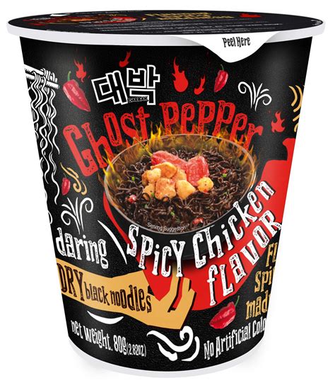 Buy Daebak Ghost Pepper Spicy Chicken Black Noodles (2.82oz, Pack of 6) Online at desertcartINDIA