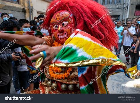 Kathmandu Nepal September 2021 Majipa Lakhey Stock Photo 2048463260 ...