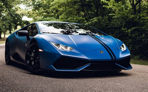 Download wallpapers Lamborghini Huracan Avio, 2018, blue supercar, tuning, matte blue Huracan ...