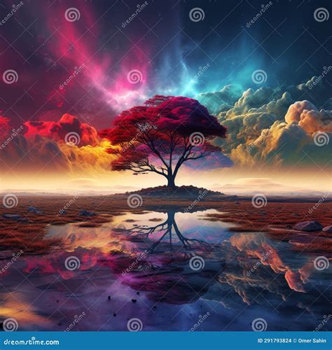 Mesmerizing Landscape with Vibrant Color Gradient Stock Photo - Image of visually, landscape ...