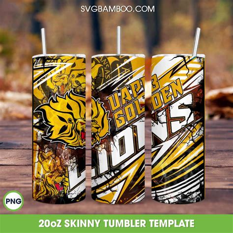 Arkansas Pine Bluff Golden Lions Football Tumbler Wrap PNG