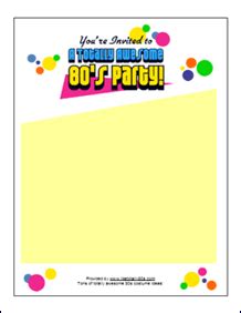 80s Party Invitation: print from free online templates | 80s party, 1980s party invitations ...