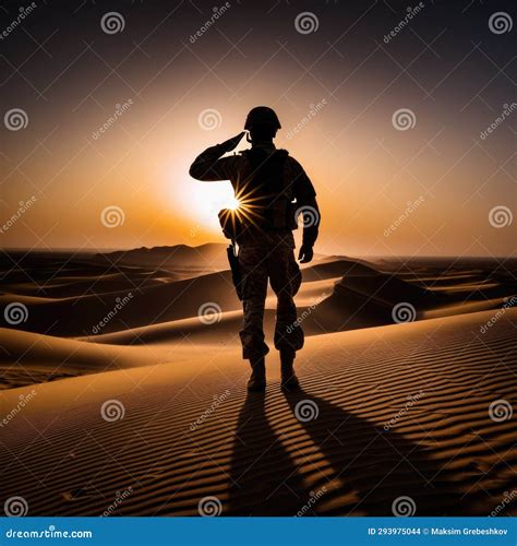 Silhouette of a Soldier Saluting during Sunset Stock Photo - Image of ...