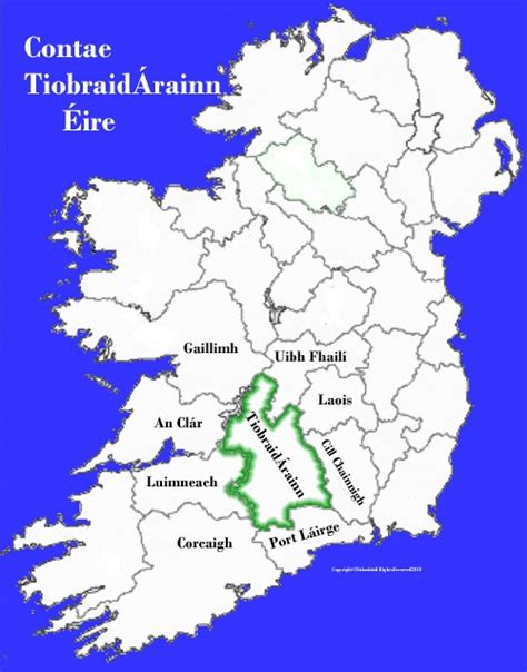 Tipperary county map and flag