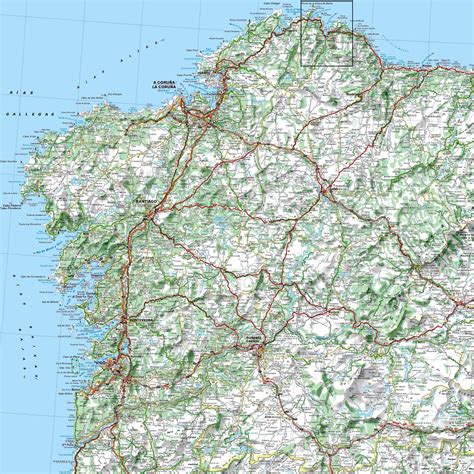 Galicia road map - Full size