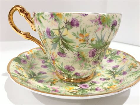 Thistle Tea Cup by Regency Bone China, Tea Cups and Saucers, Violet Cups, Antique Tea Cups, Tea ...