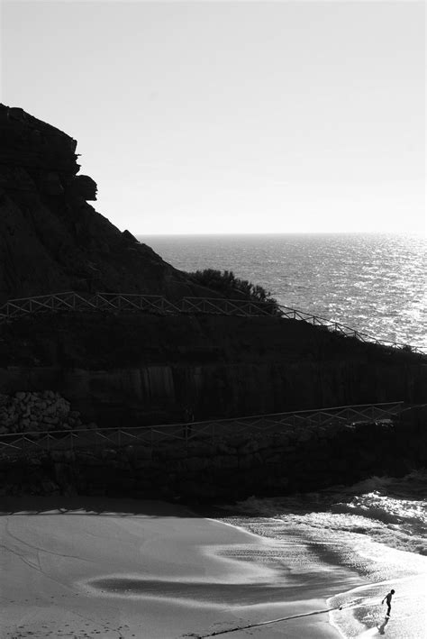 Free Images : sea, coast, sand, ocean, horizon, silhouette, person ...
