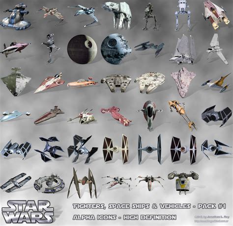 STAR WARS Fighters Space Ships Vehicles Icons PNG by jonathanrey on ...