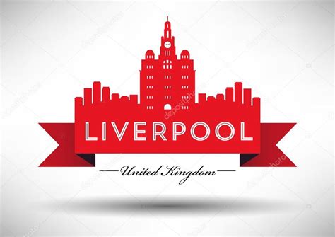 Liverpool skyline in red — Stock Vector © kursatunsal #59972073