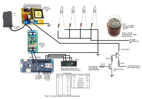 Arduino Nixie Tube Clock Schematic