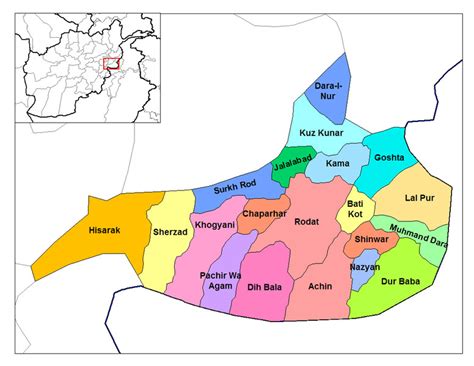 A map of the districts of Nangarhar province in eastern Afghanistan | The New Humanitarian