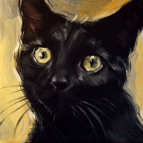 Paintings From the Parlor: Black Cat Oil Painting - Original Loose ...