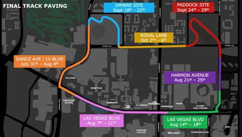 Updated timeline revealed for Formula 1 repaving along the Las Vegas Strip