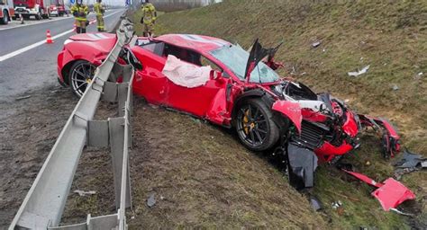 Ferrari 488 Pista Destroyed After Sliding Under Crash Barrier In Poland | Carscoops