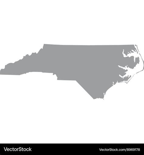 Map of US state of North Carolina Royalty Free Vector Image