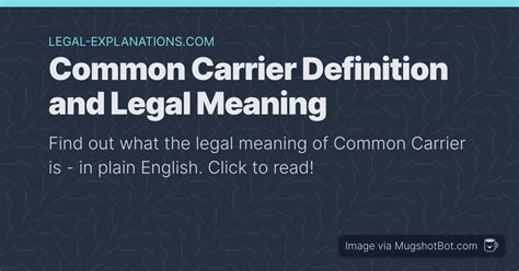 Common Carrier Definition - What Does Common Carrier Mean?