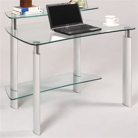 Clear Glass Computer Desk - Modern - Desks And Hutches