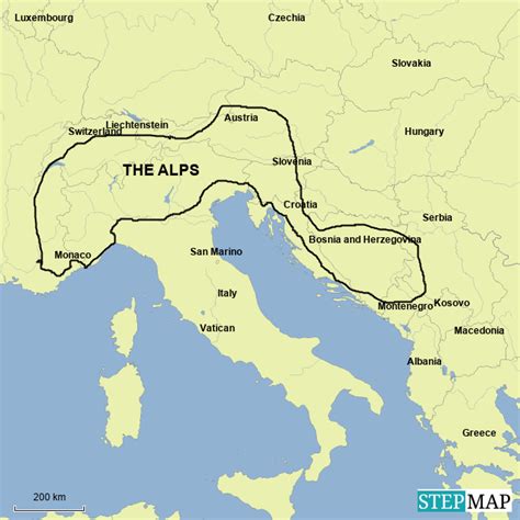 StepMap - The alps maps - Landkarte für Germany