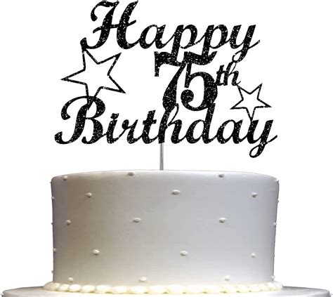 75th Birthday Cake Topper double Side Glitter Cake Toppers - Etsy