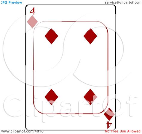 Four/4 of Diamonds Playing Card Clipart by djart #4818