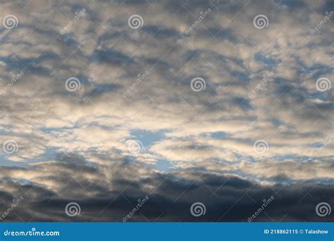 Cirrocumulus Clouds during Sunset Background Stock Image - Image of ...