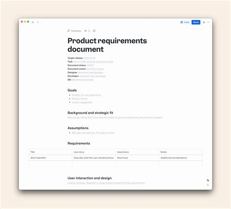 Product Requirement Template