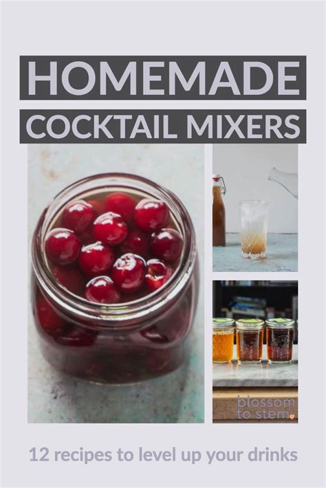 Homemade Cocktail Mixers. 12 recipes for cocktail mixers from simple syrup, to ginger ale, to ...