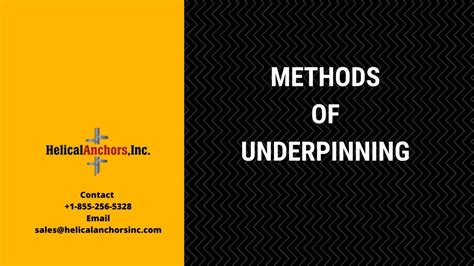 Methods of Underpinning - Helical Anchor Inc Methods of Underpinning| 3 methods of underpinning