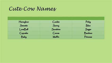 75 classic cow names