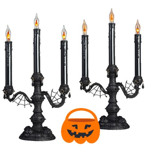 MorningSave: 2-Pack: Ashland Halloween 3 Light Up Flickering Gothic Candelabra