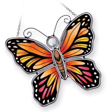 Amazon.com: Amia 8258 Monarch Butterfly Suncatcher, Hand-painted Glass, 5-1/4-Inch W by 5-Inch L ...