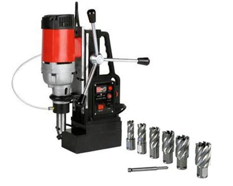 Great Features Of Electromagnetic Magnetic Mag Drill Press with HSS Annular Slugger Cutter Set 1 ...