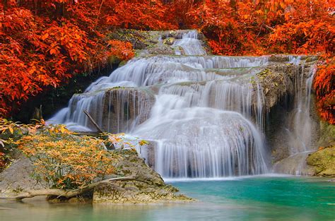 375x667px | free download | HD wallpaper: Erawan National Park, Thailand, Erawan Falls, 5K, 4K ...