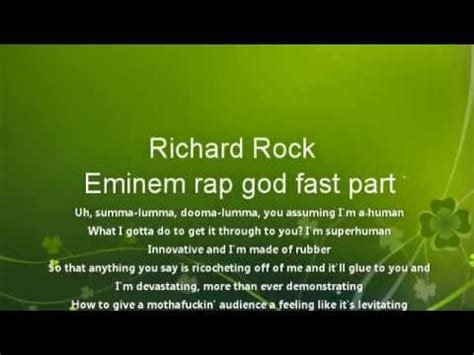 Eminem - rap god fast part cover with lyrics - YouTube