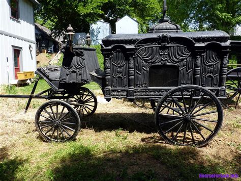 Unique Child / Maidens Horse Drawn Hearse Circa 1875 Hand-Carved