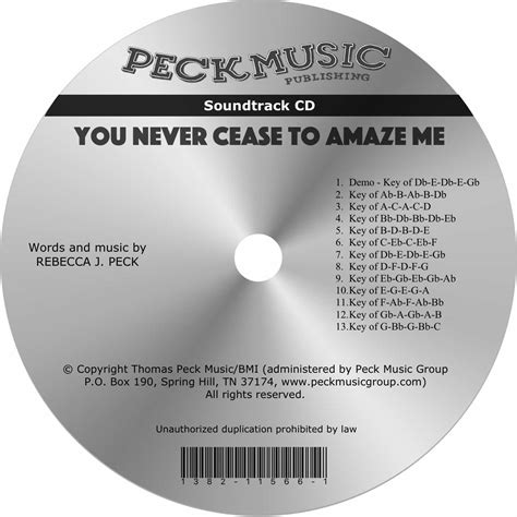 You Never Cease To Amaze Me - soundtrack | Peck Music Publishing