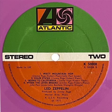 LP Led Zeppelin IV UK, Colored Vinyl (K50008) #4 - Zepfan