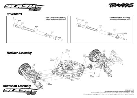 Traxxas Slash 4x4 VXL Parts Exploded View (68068-4) — Adventure Hobbies & Toys